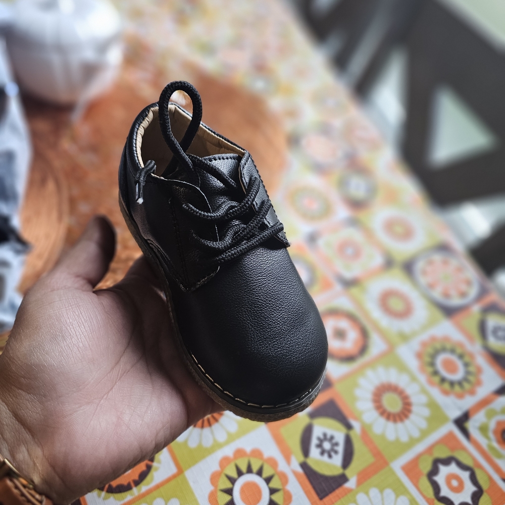 Elegant Black Kids Dress Shoes